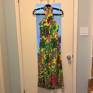J.Crew Silk Maxi Sarong Halter Dress in the Painted Paisley